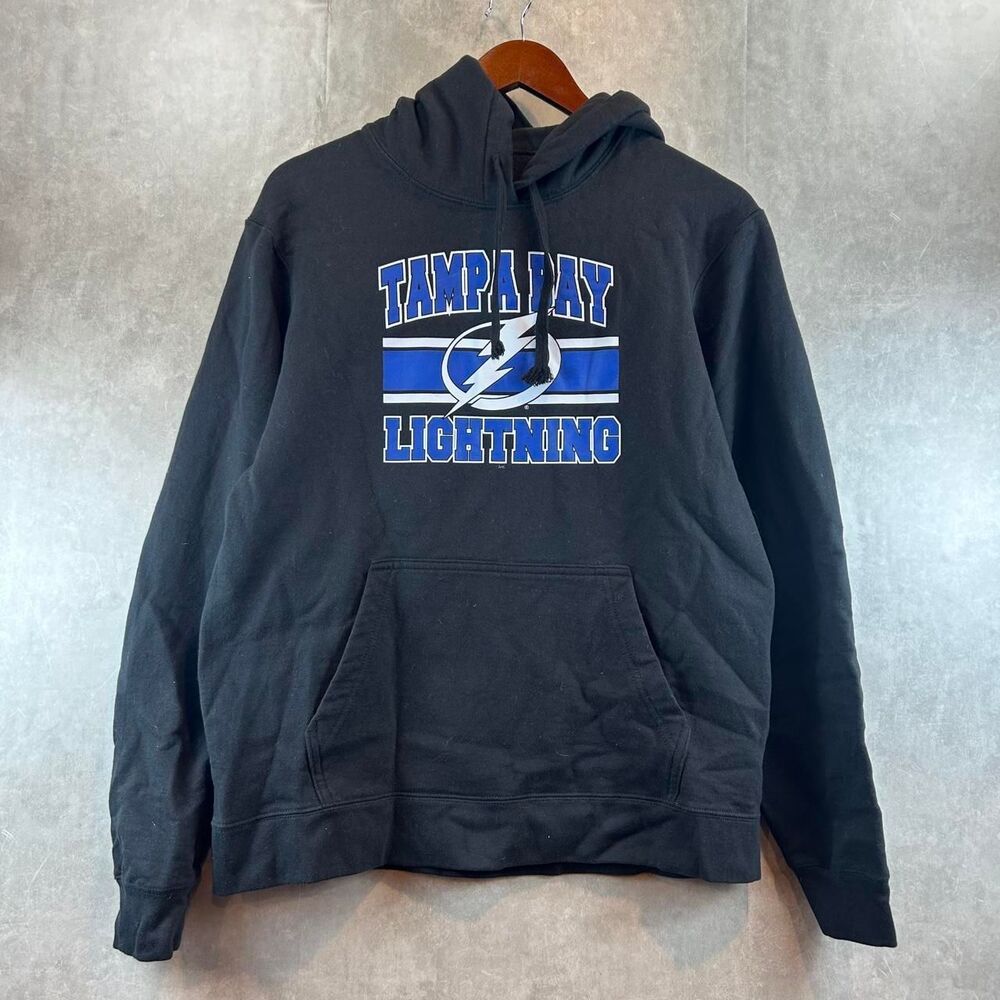 Nhl Men's Black and Grey Hoodie